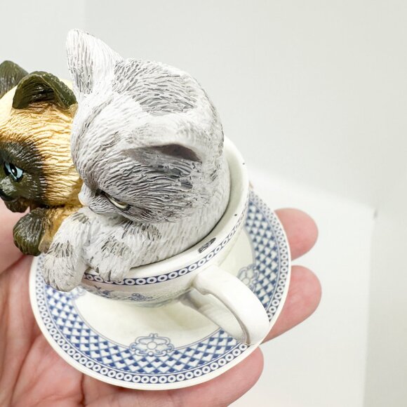 SOLD Hamilton Collection Purr-fectly Tea-lightful Cats Teacup Siamese Tabby - Picture 7 of 7
